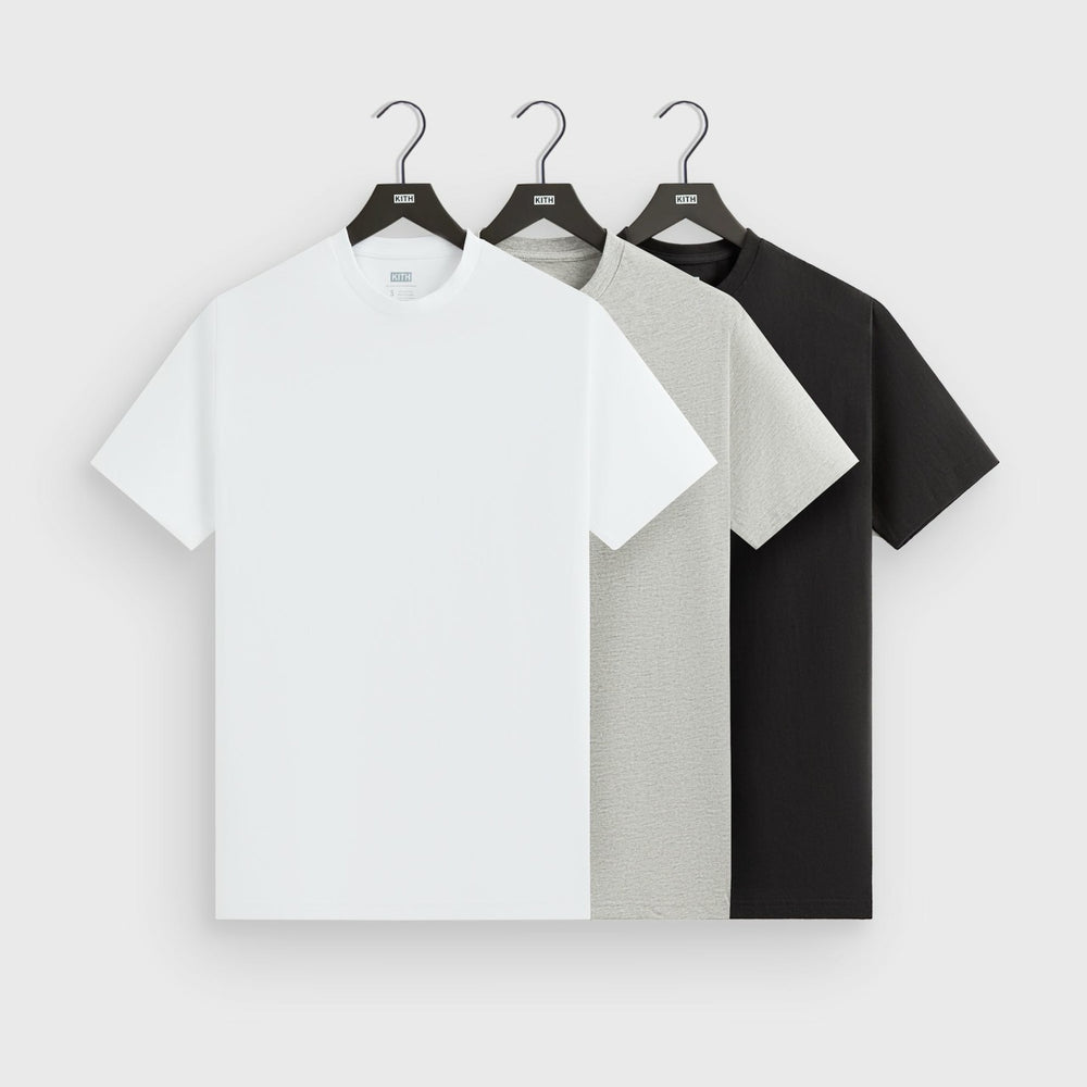 Kith 3-Pack Undershirt - White / Heather Grey / Black | Kith White / Heather Grey / Black