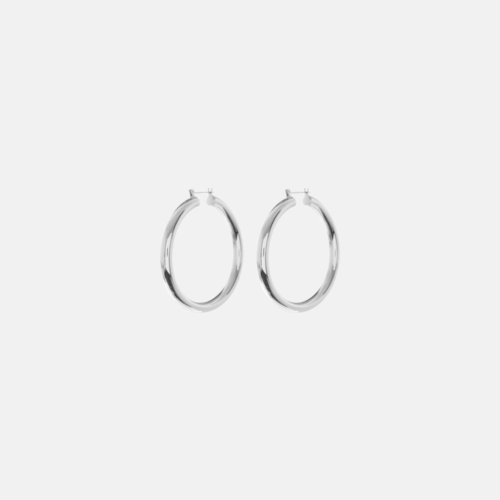 Luv AJ Amalfi Tube Hoop Earrings - Silver | Kith Silver