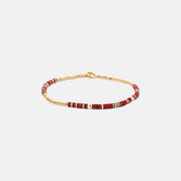 Maor Shine #2 Bracelet in Wine Pattern Beads with 18k Yellow Gold - Go | Kith Gold /Wine
