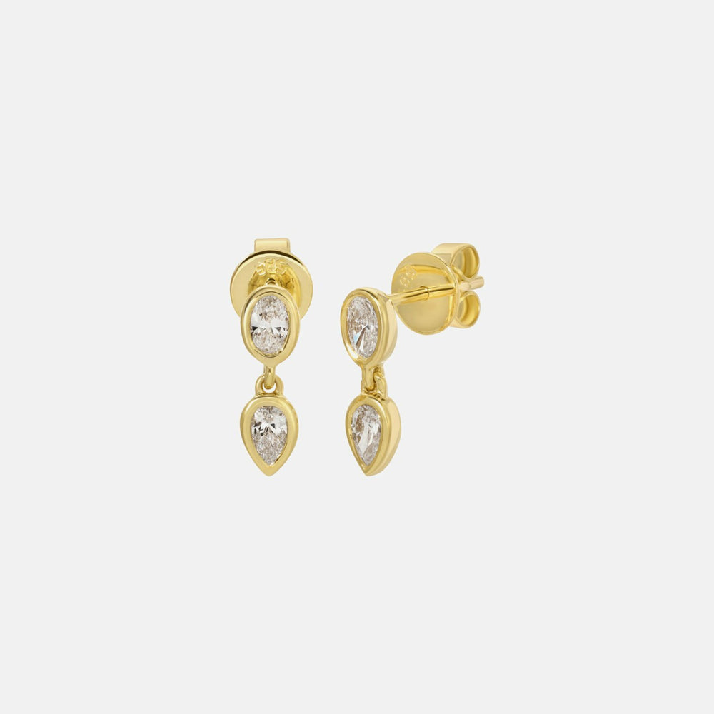 Isa Grutman Double Drop Studs 14K Gold - Yellow Gold | Kith Yellow Gold