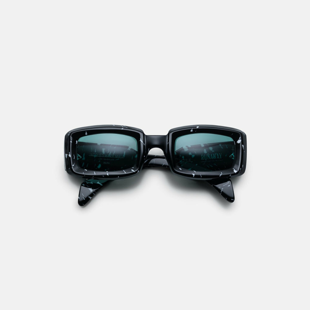Jacques Marie Mage Runaway Marble Frame Seagreen Lens Silver Hardware | Kith Black