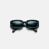 Jacques Marie Mage Runaway Marble Frame Seagreen Lens Silver Hardware | Kith Black