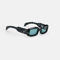 Jacques Marie Mage Runaway Marble Frame Seagreen Lens Silver Hardware | Kith Black