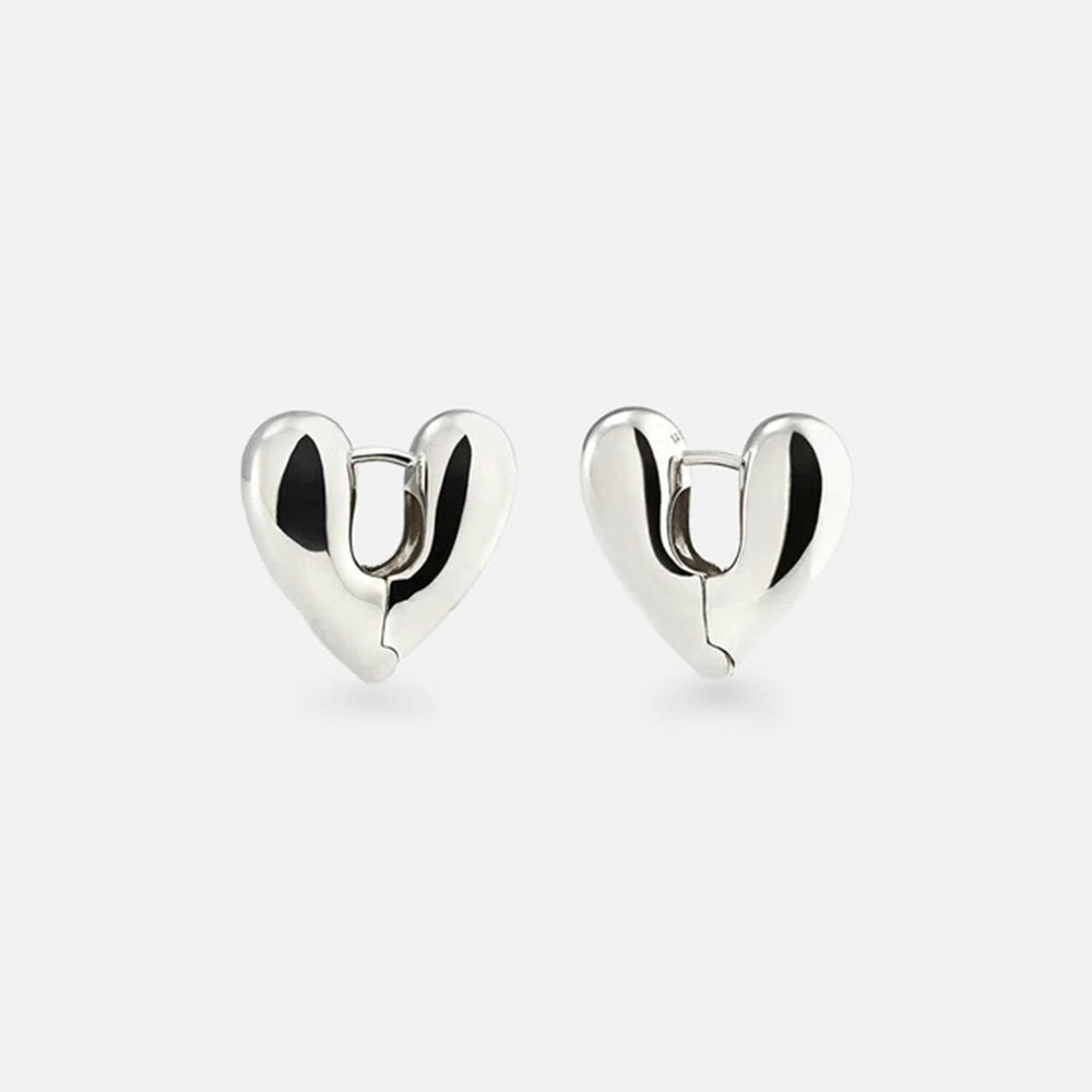 Annika Inez Small Heart Hoops - Silver | Kith Silver
