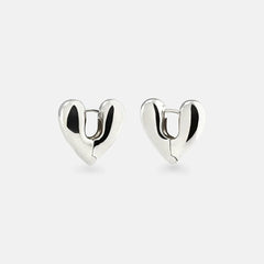 Annika Inez Small Heart Hoops - Silver | Kith Silver