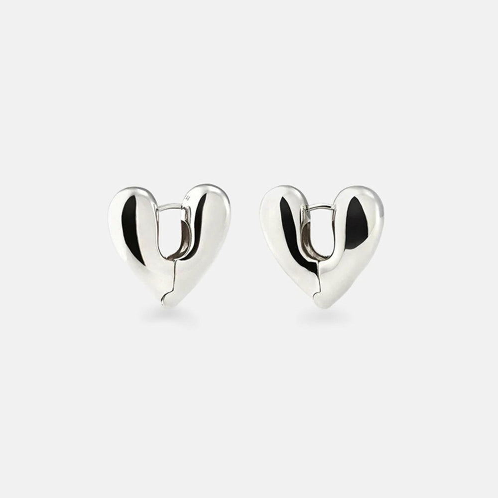 Annika Inez Large Heart Hoops - Silver | Kith Silver