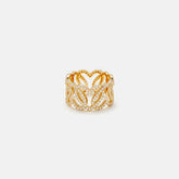 Yvonne Leon Bague Maille Coeurs Diamants Heart Ring - Yellow | Kith Yellow
