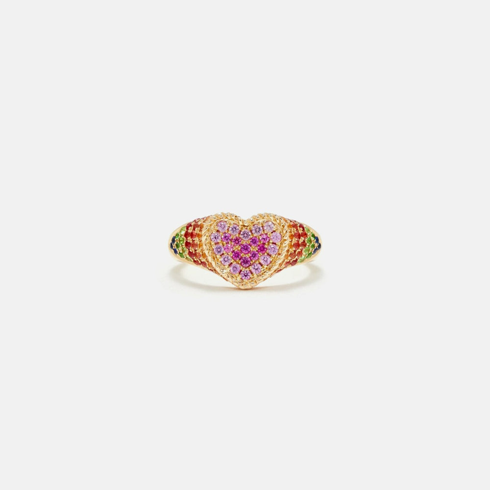 Yvonne Leon Baby Chevalier Coeur Rainbow Ring - Multi | Kith Multi