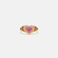 Yvonne Leon Baby Chevalier Coeur Rainbow Ring - Multi | Kith Multi
