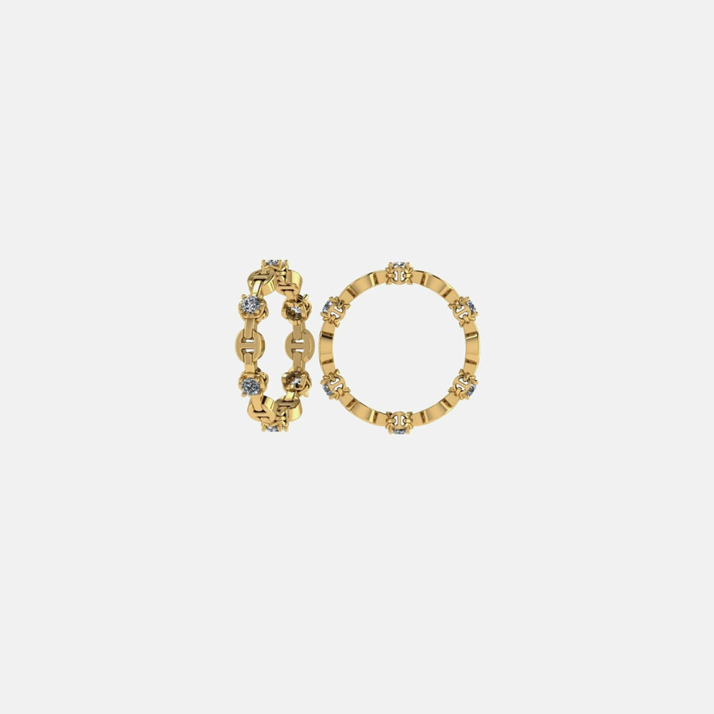 Hoorsenbuhs Micro-Link Ring with 6 Stones - Yellow Gold | Kith Yellow Gold