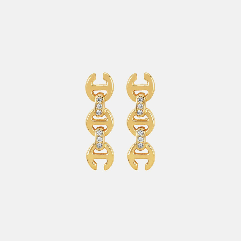 Hoorsenbuhs 3MM Toggle Stud Earrings with Diamonds - Yellow | Kith Yellow