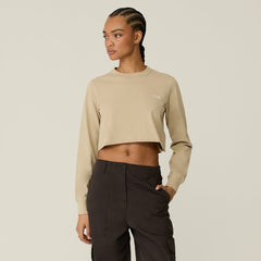 Kith Women Lucy Cropped Long Sleeve II Tee - Bare | Kith Bare