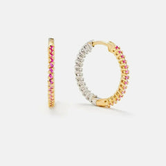 Yvonne Leon Paire de Creoles Coloriage PM - Pink Multi | Kith Pink Multi
