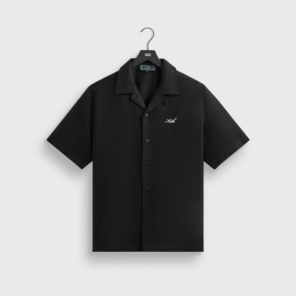 Kith Silk Cotton Thompson Camp Collar Shirt - Black | Kith Black