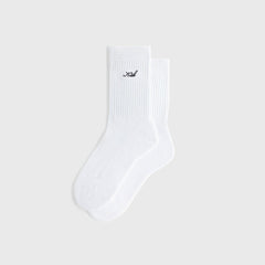 Kith Women Script Classic Crew Socks - White | Kith White