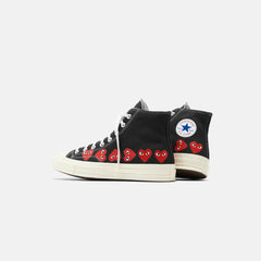 Comme Des Garçons Play x Converse Multi Heart High Top - Black / Red | Kith Black / Red