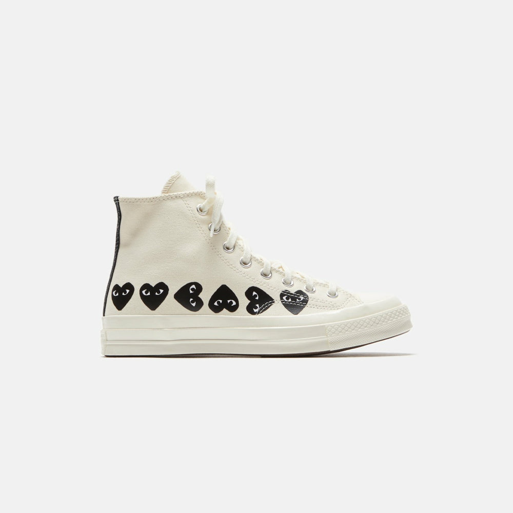 Comme Des Garçons Play x Converse Multi Heart High Top - Beige / Black | Kith Beige / Black