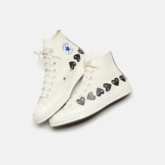 Comme Des Garçons Play x Converse Multi Heart High Top - Beige / Black | Kith Beige / Black