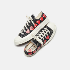 Comme Des Garçons Play x Converse Multi Heart Low Top - Black / Red | Kith Black / Red