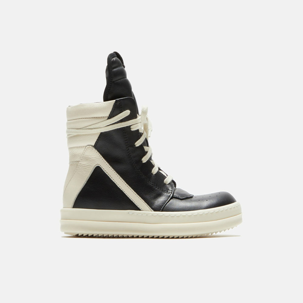 Rick Owens Kids Geobasket - Black / Milk / Milk Scarpe in Pelle | Kith Black / Milk / Milk Scarpe in Pelle