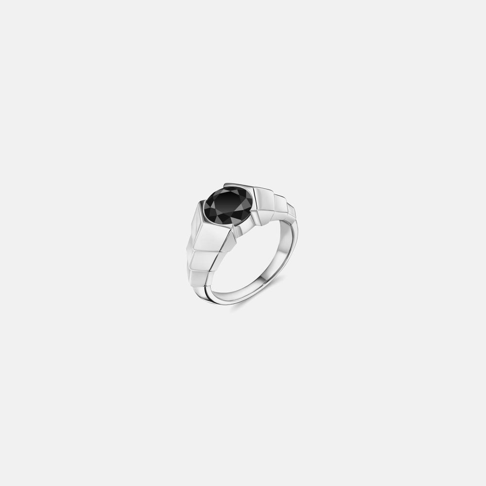 VL Cepher Arris Ring in Sterling Silver with Black Diamond - Silver / | Kith Silver / Black