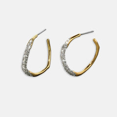 Alexis Bittar Crystal Pave Hoop Earrings - Gold | Kith Gold