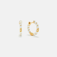 Yvonne Leon Paire De Creoles Mini Torsade Couleur Blanc - Yellow Gold | Kith Yellow Gold / White