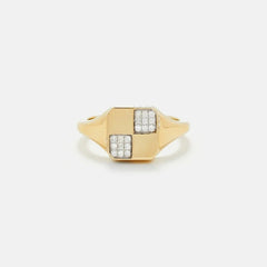 Yvonne Leon Baby Chevaliere Damier - Yellow Gold | Kith Yellow Gold