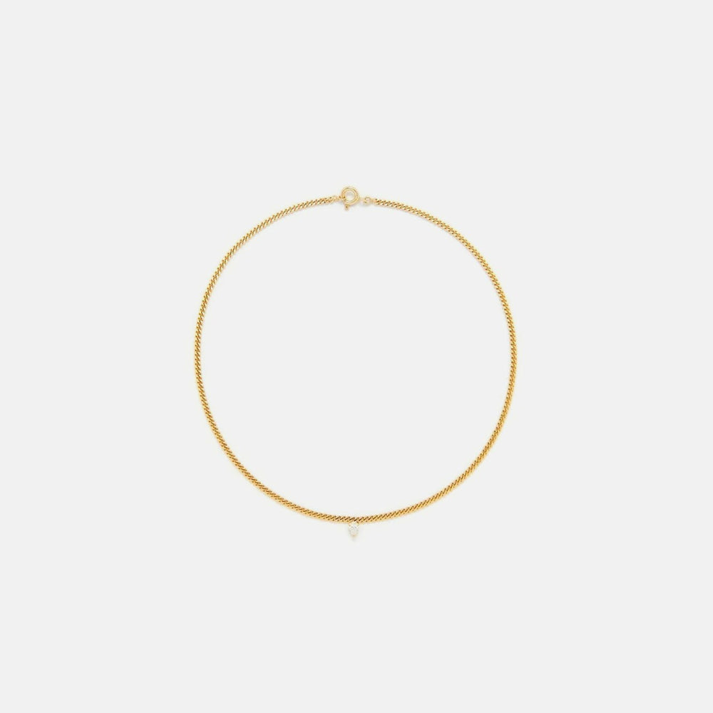 Yvonne Leon Collier Gourmette Flottant Diamant Poire - Yellow | Kith Yellow
