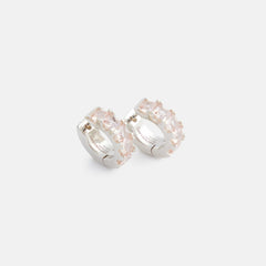 Hatton Labs Facet Hoop Earring - Silver / Morganite | Kith Silver / Morganite
