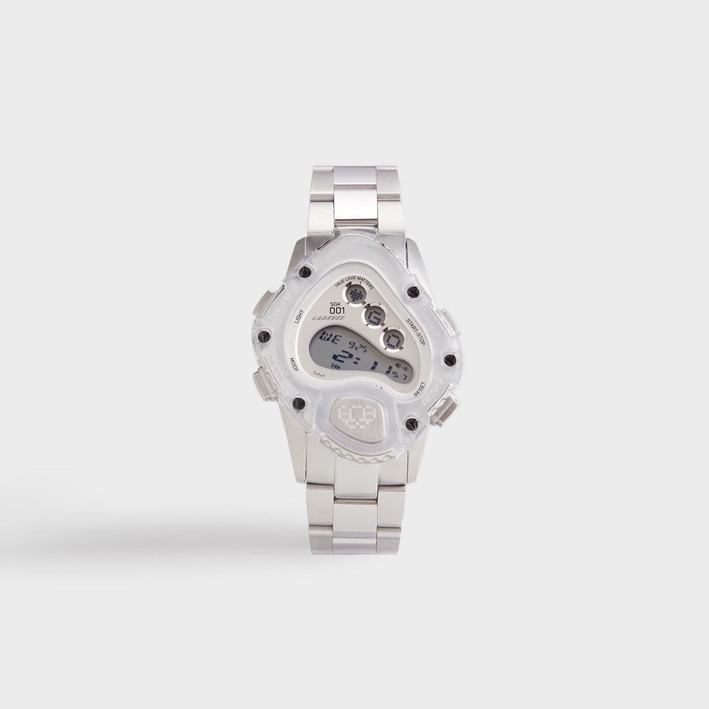 LAARVEE Sinngouki Silver Precision Steel - Translucent Bezel / White D | Kith Translucent Bezel / White Dial