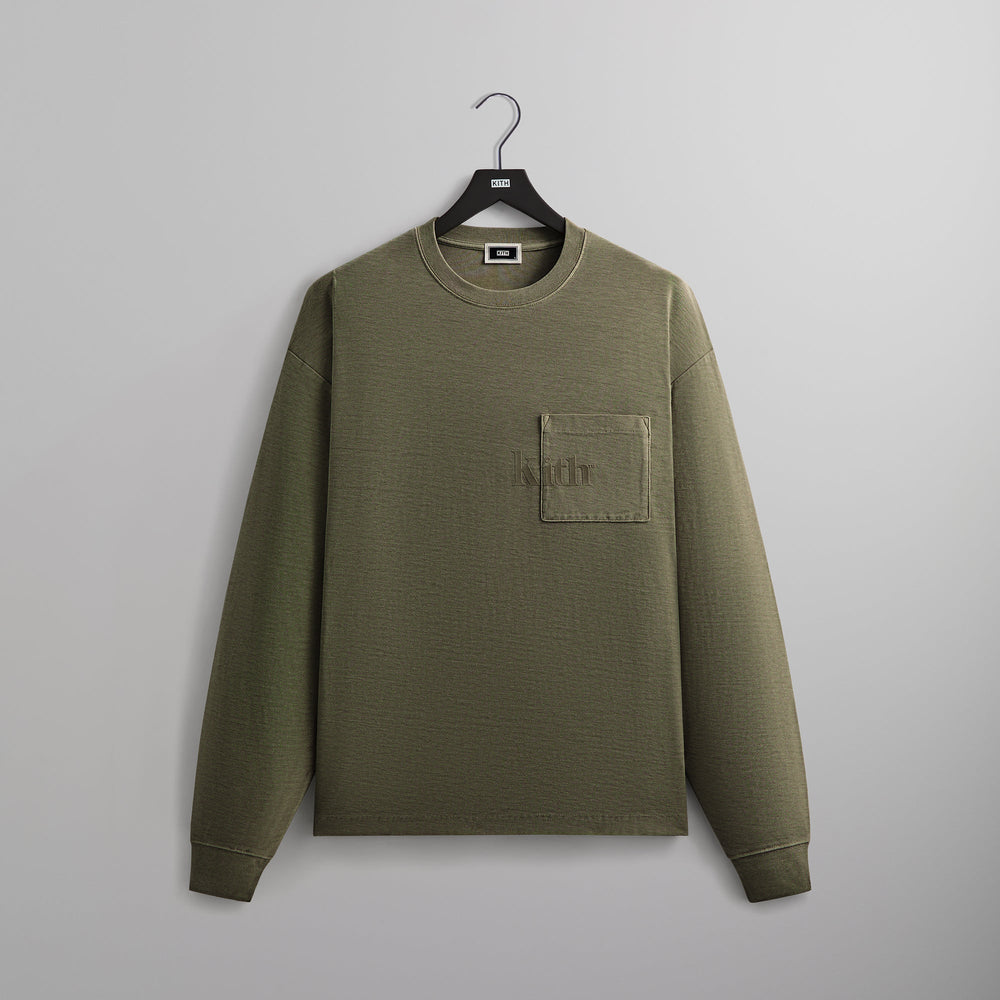 Kith Long Sleeve Quinn Tee - Misty Fog | Kith Misty Fog
