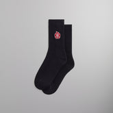 Kith Apple Crest Embroidered Socks - Black | Kith Black