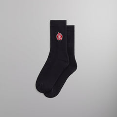 Kith Apple Crest Embroidered Socks - Black | Kith Black