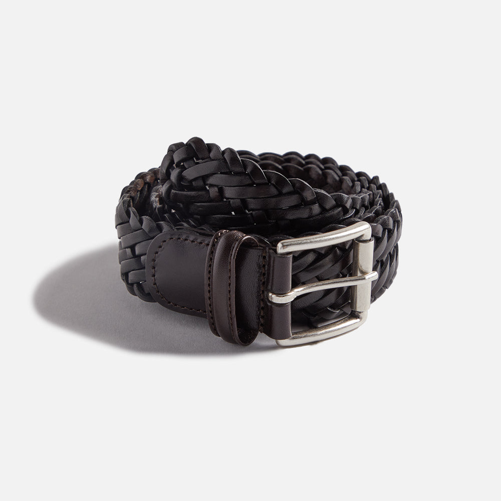 Anderson's Woven Leather Belt - Brown | Kith Brown