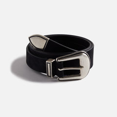 Anderson's Narrowing Detail Western Nubuck Leather Belt - Black | Kith Black