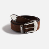 Anderson's Narrowing Detail Western Nubuck Leather Belt - Brown | Kith Brown