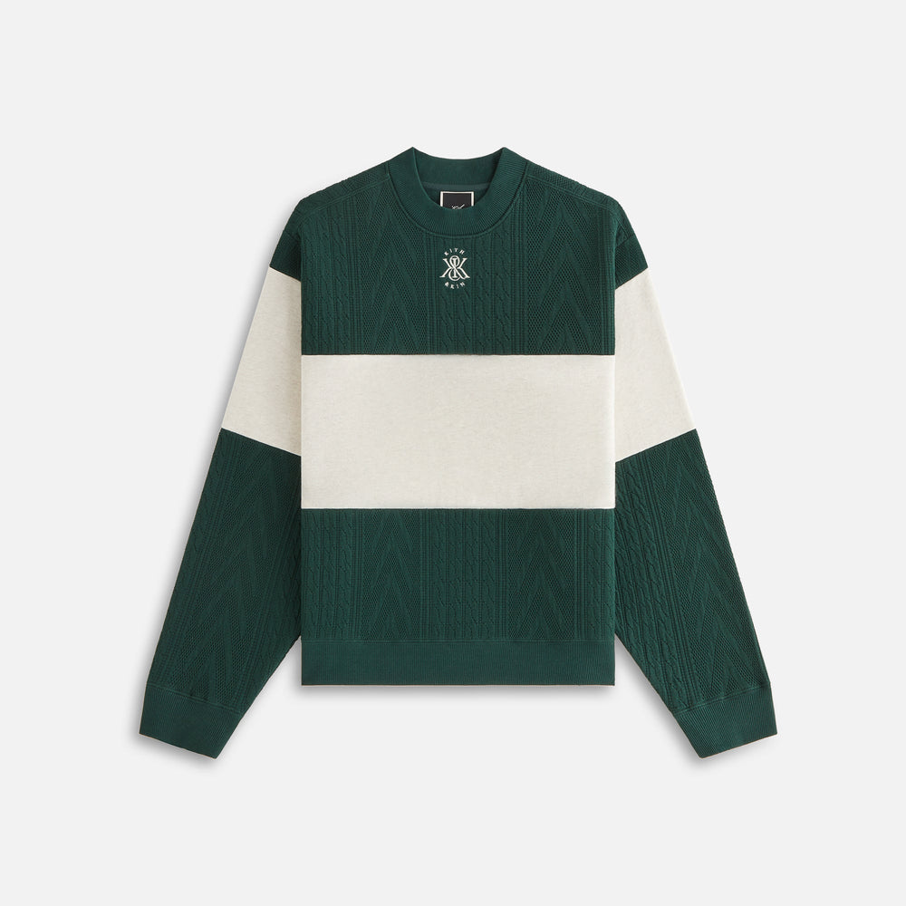 Kith Women Ashwin Cable Panelled Crewneck - Stadium | Kith Stadium