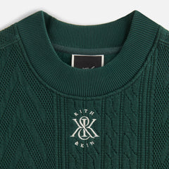 Kith Women Ashwin Cable Panelled Crewneck - Stadium | Kith Stadium