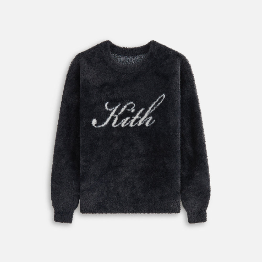 Kith Kids Mohair Script Logo Crewneck - Black | Kith Black