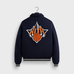 Kith for the New York Knicks Empire Wool Coaches Jacket - Nocturnal | Kith Nocturnal