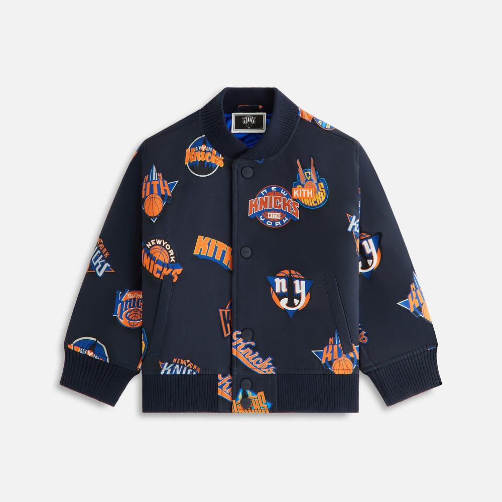 Kith Kids for the New York Knicks Printed Bomber Jacket - Nocturnal | Kith Nocturnal