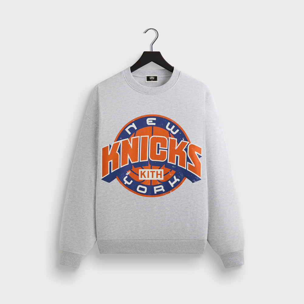 Kith for the New York Knicks Showtime Vintage Nelson Crewneck - Light | Kith Light Heather Grey