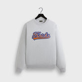 Kith for the New York Knicks Script Vintage Nelson Crewneck - Light He | Kith Light Heather Grey