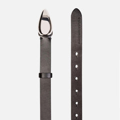 Black Suede Studio Bean Leather Belt - Black | Kith Black