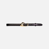 Black Suede Studio Slim Arrow Leather Belt - Black | Kith Black
