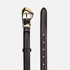 Black Suede Studio Slim Arrow Leather Belt - Black | Kith Black