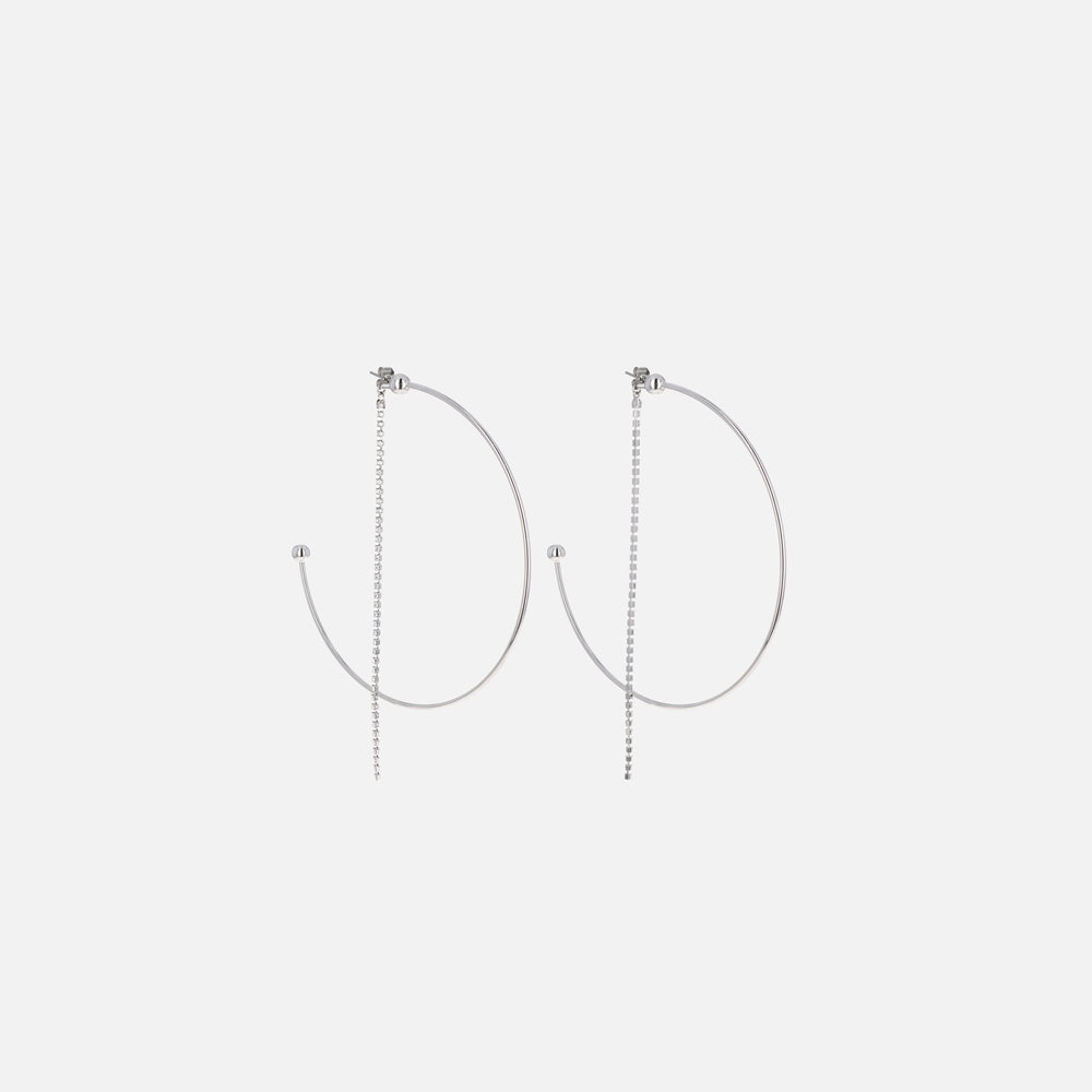 Justine Clenquet Justin Crystal Earring - Palladium | Kith Palladium