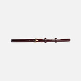 Black Suede Studio Slanted Belt - Raisin / Gold Hardware | Kith Raisin / Gold Hardware