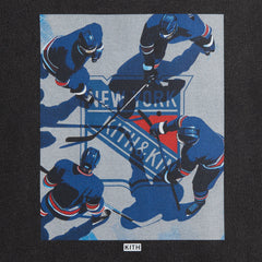 Kith Kids for the New York Rangers On Ice Vintage Tee - Black | Kith Black